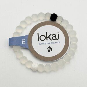 New Lokai Classic Bracelet Clear Beads Slide On Style Medium Find Your Balance
